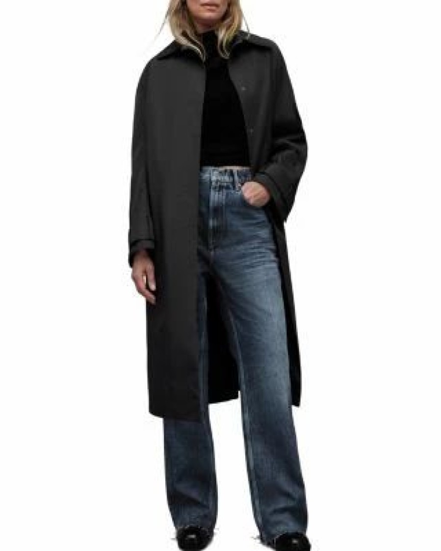 Women * | Ashtina Trench Coat Allsaints Black