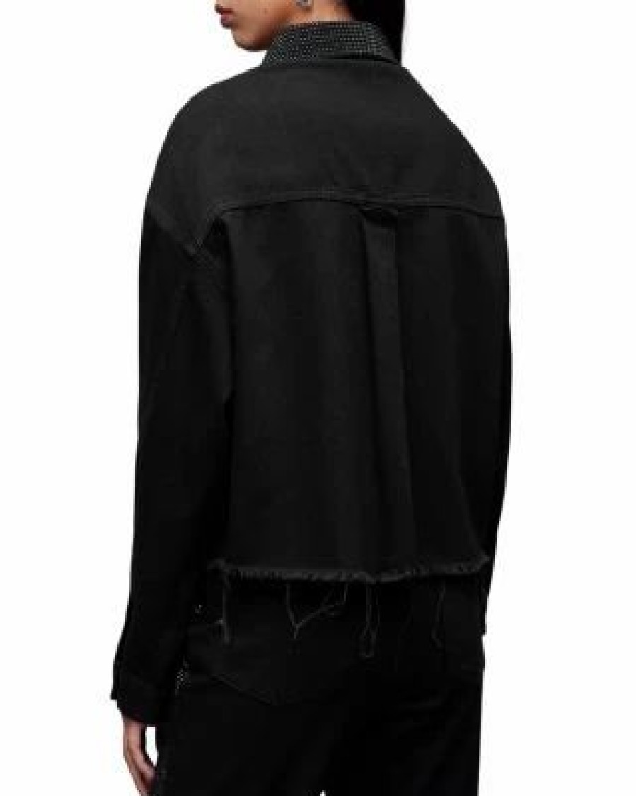 Women * | Nicky Cotton Sparkle Shacket Allsaints Black