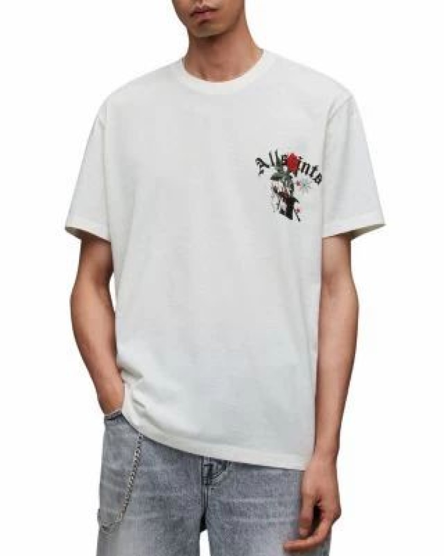 Men * | Magick Short Sleeve Crewneck Graphic Tee Allsaints White