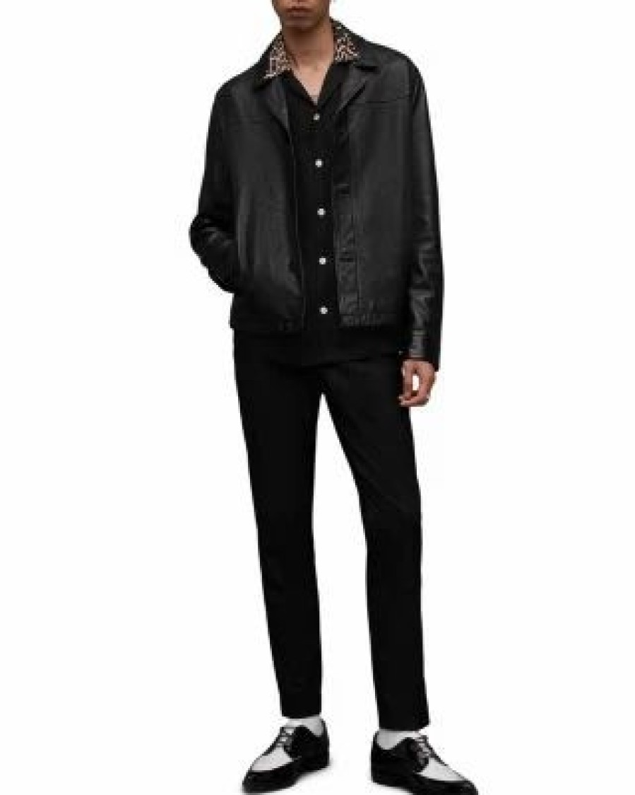 Men * | Reserve Long Sleeve Shirt Allsaints Black