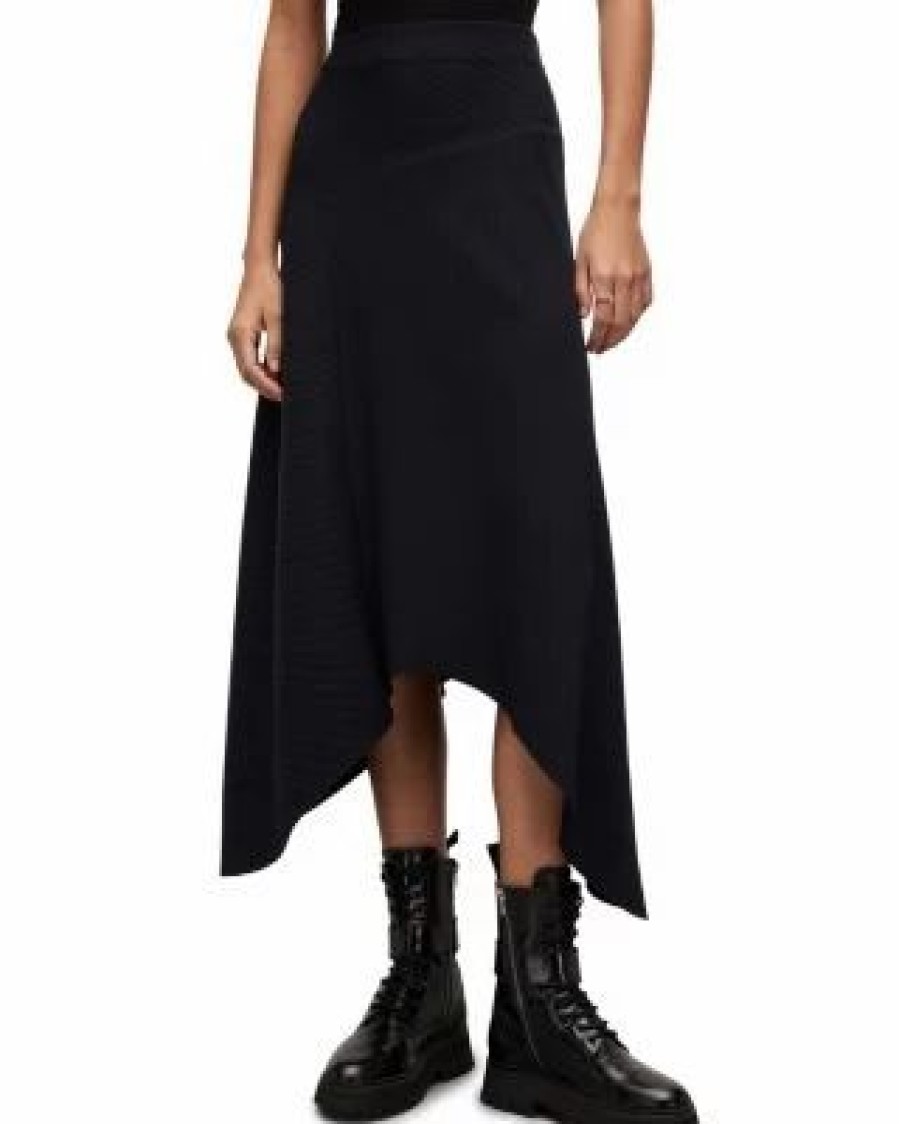 Women * | Gia Asymmetric Skirt Allsaints Black