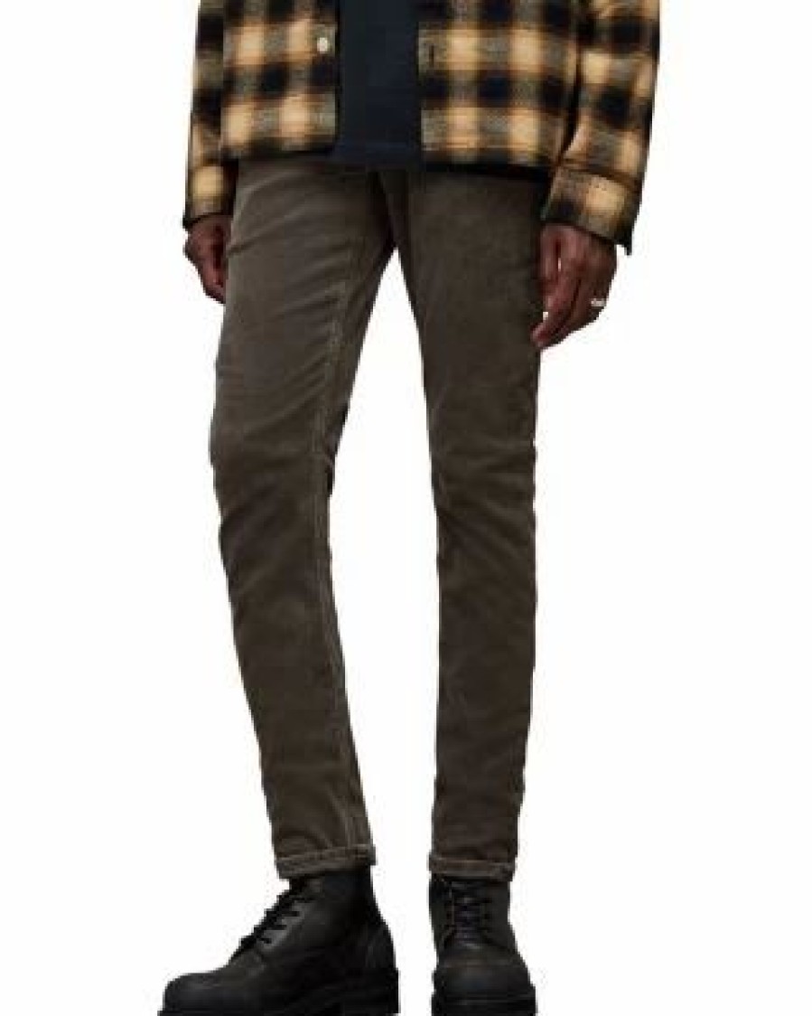 Men * | Rex Slim Fit Corduroy Jeans In Dark Ivy Allsaints Green