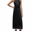 Women * | Alula Lace Trim Midi Dress Allsaints Black