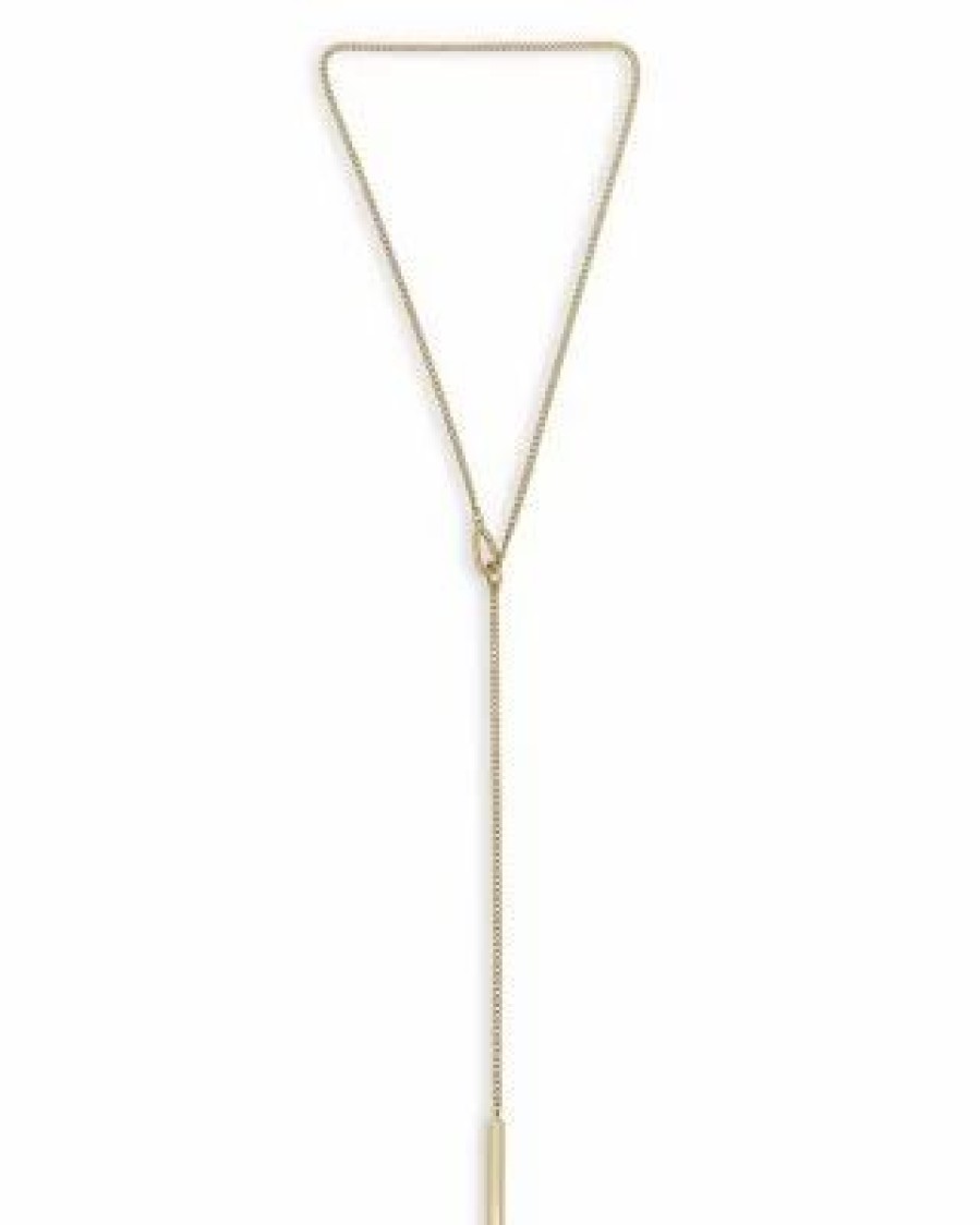 Accessory * | Bolt Style Lariat Necklace, 18 Allsaints Gold