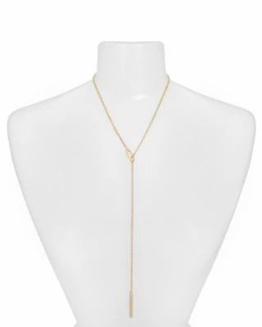 Accessory * | Bolt Style Lariat Necklace, 18 Allsaints Gold