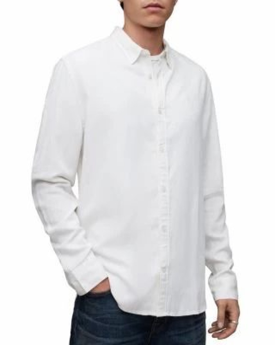 Men * | Laguna Relaxed Fit Button Down Shirt Allsaints