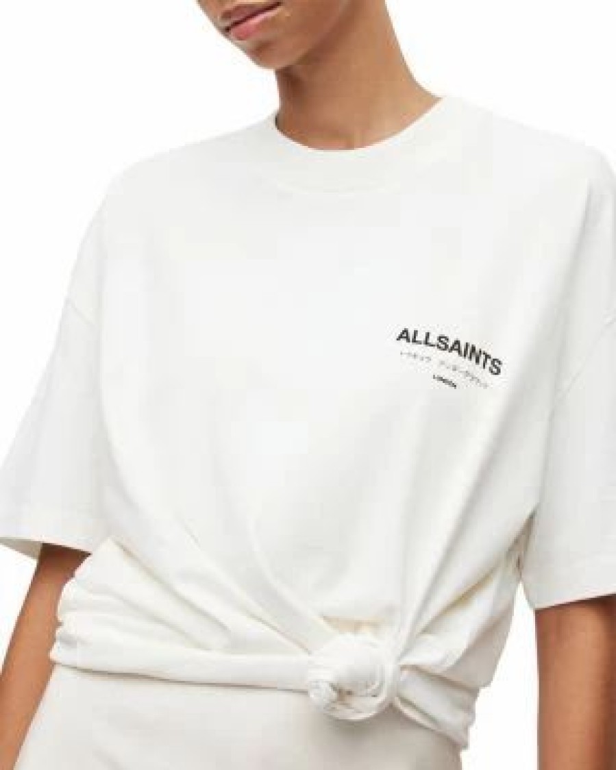 Women * | Underground Short Sleeve Crewneck Tee Allsaints White