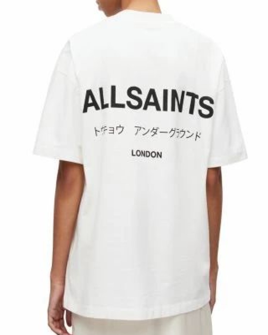 Women * | Underground Short Sleeve Crewneck Tee Allsaints White