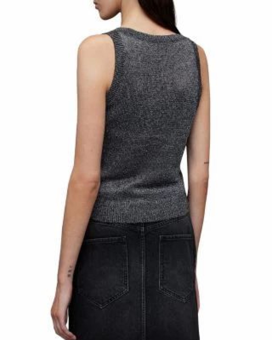 Women * | Lyra Glitter Tank Allsaints Silver