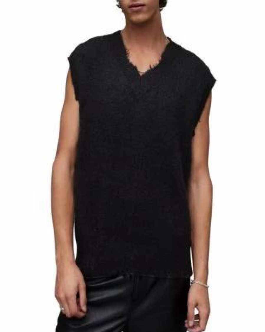 Men * | Albans Knit Tank Top Allsaints Black