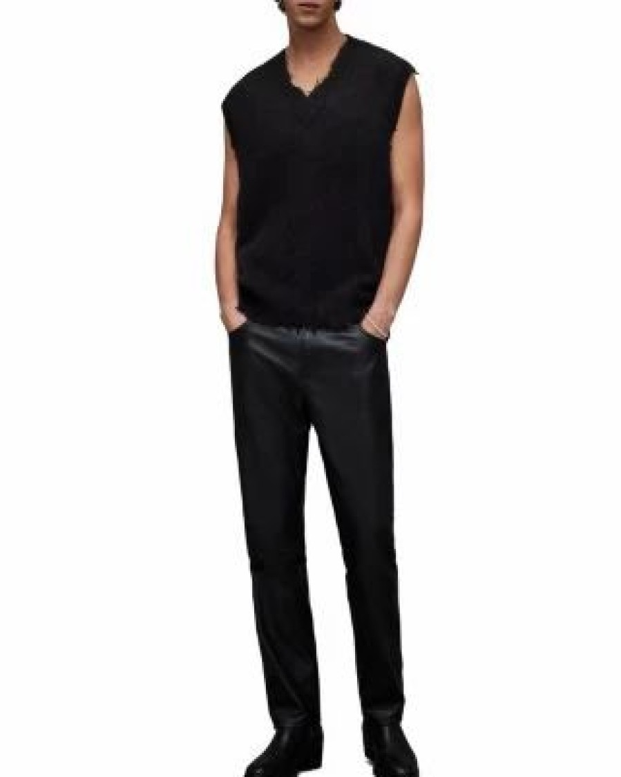 Men * | Albans Knit Tank Top Allsaints Black