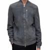 Men * | Kemble Suede Slim Fit Bomber Jacket Allsaints