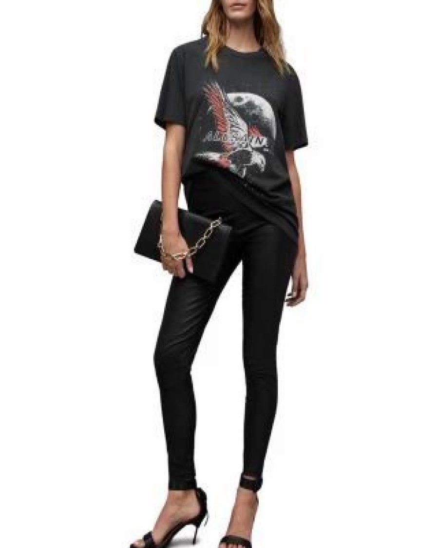 Women * | Stardust Boyfriend Graphic Tee Allsaints Black