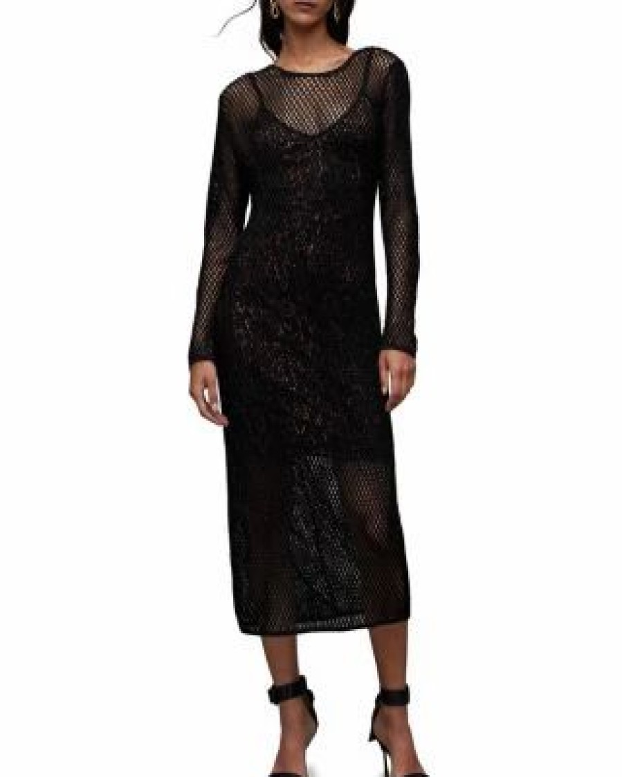 Women * | Rosalie Anita Maxi Dress Allsaints Black