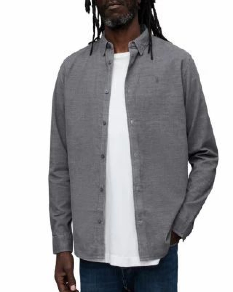 Men * | Lorella Slim Fit Shirt Allsaints Gray