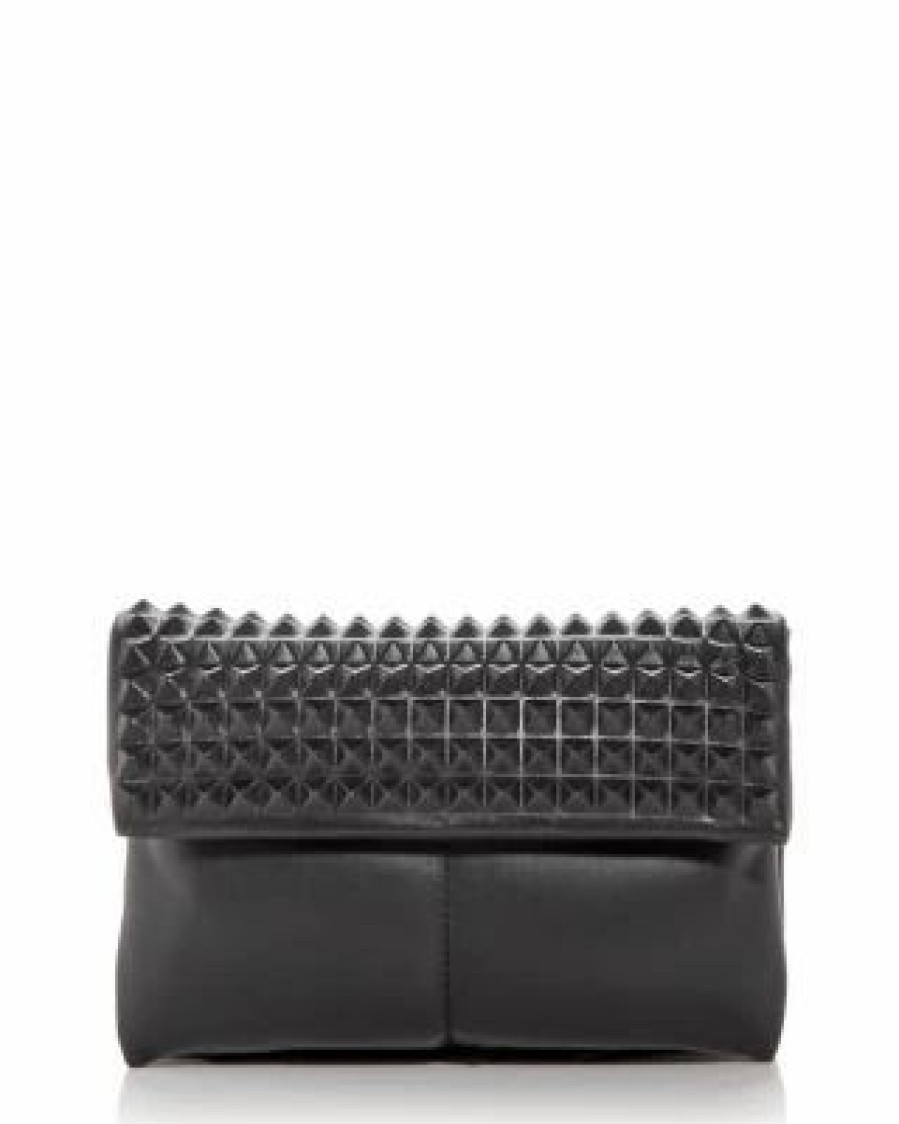 Accessory * | Ezra Pin Studded Leather Crossbody Allsaints Black