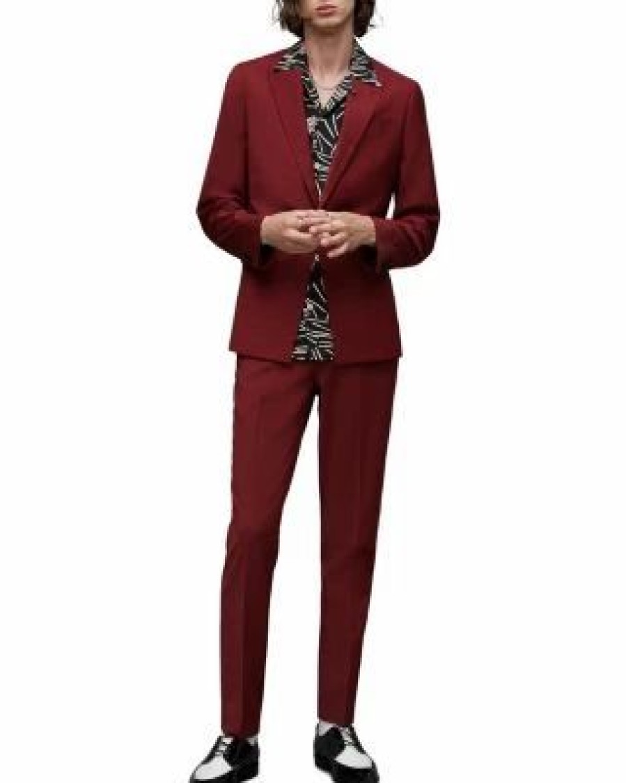 Men * | Raides Regular Fit Suit Jacket Allsaints Red