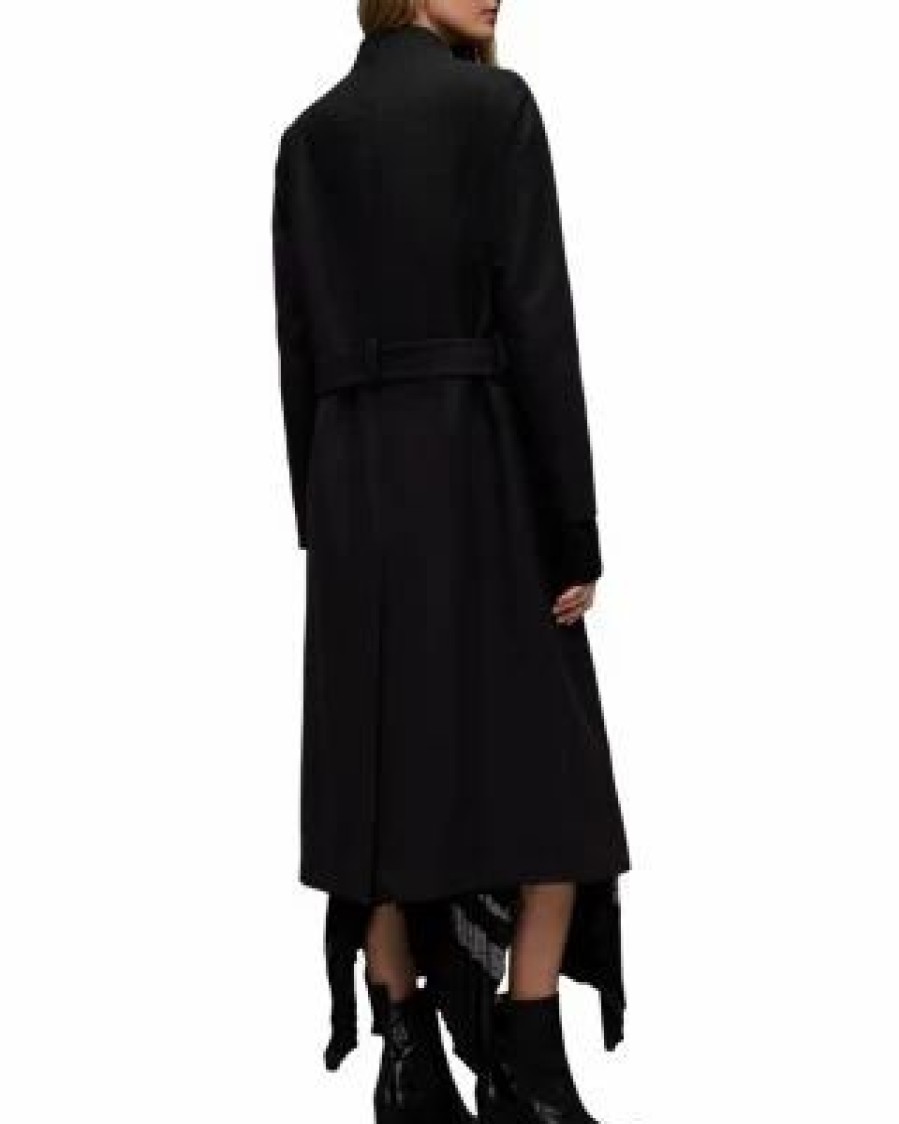 Women * | Riley Belted Coat Allsaints Black