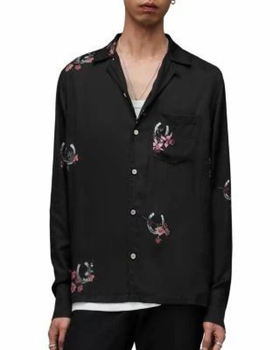 Men * | Goodluck Relaxed Fit Shirt Allsaints Black