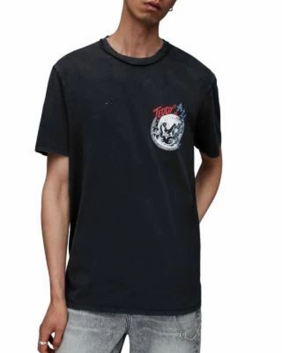 Men * | Stray Relaxed Fit Graphic Tee Allsaints Black