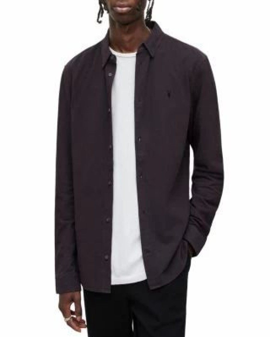 Men * | Lovell Long Sleeve Shirt Allsaints Black