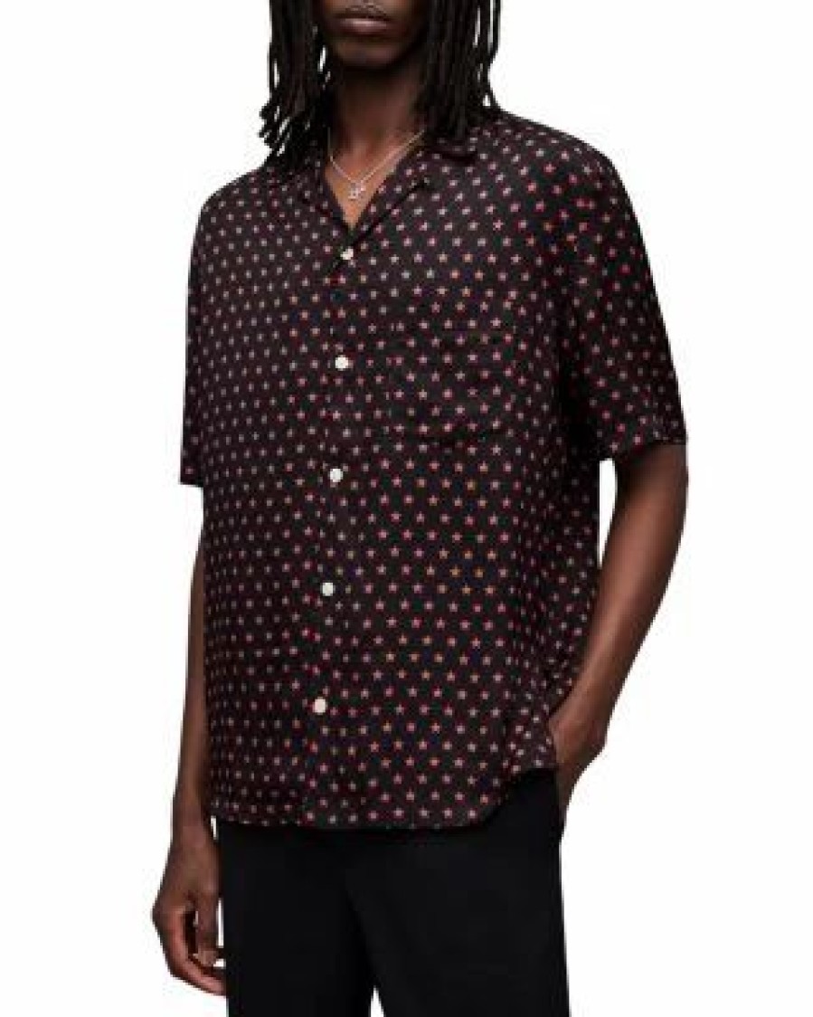 Men * | Stellar Relaxed Fit Shirt Allsaints Black