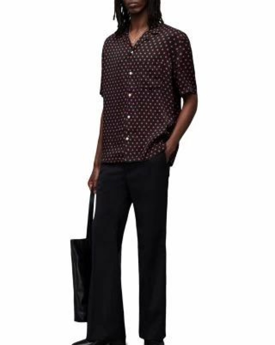 Men * | Stellar Relaxed Fit Shirt Allsaints Black