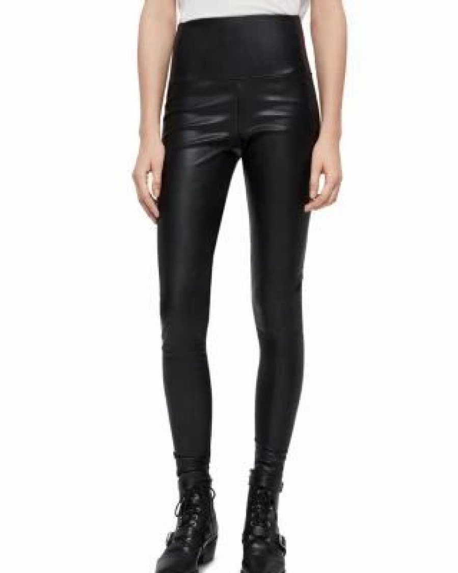 Women * | Cora Faux Leather Leggings Allsaints Black