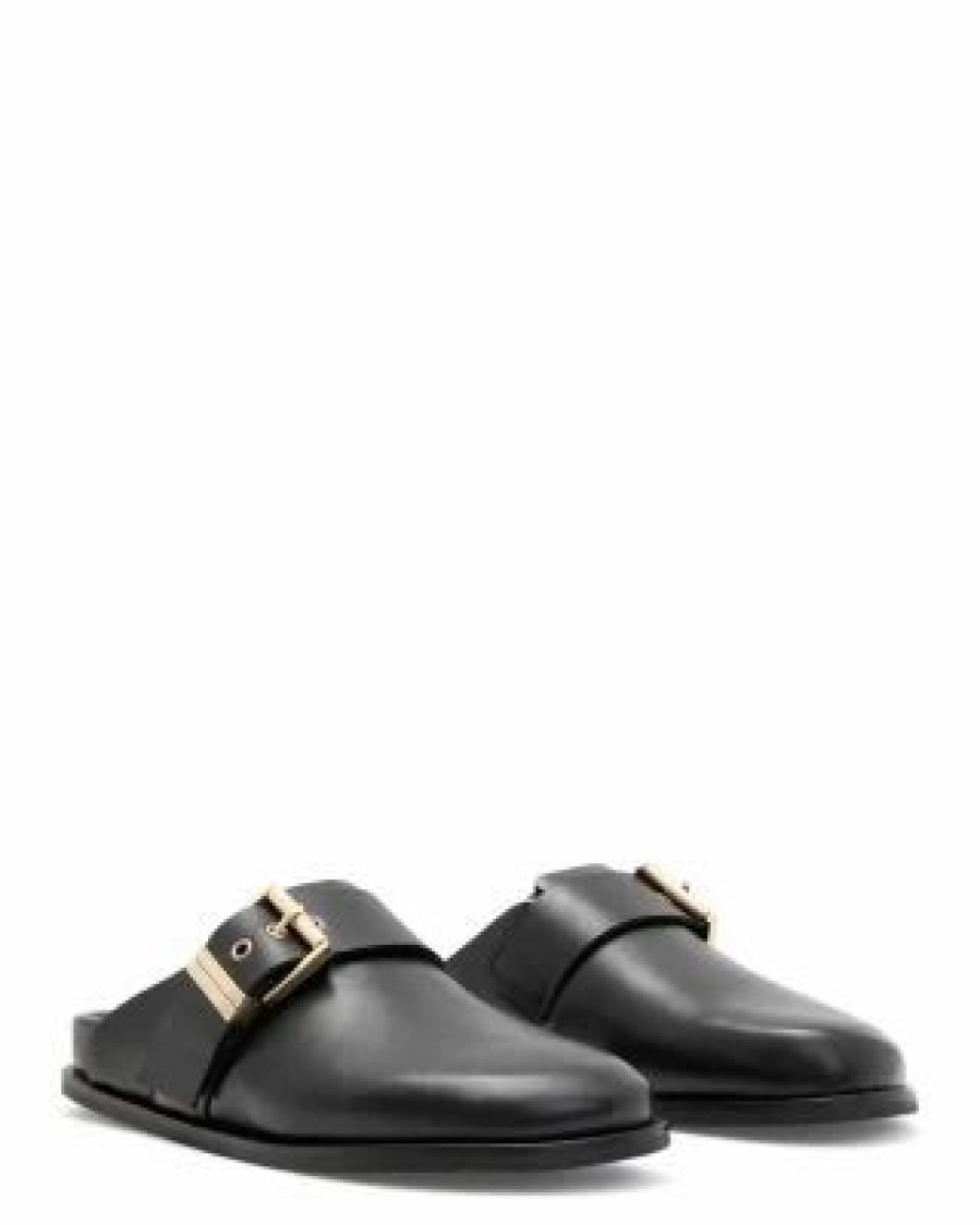 Shoes * | Women'S Venus Shearling Slip On Buckled Clogs Allsaints