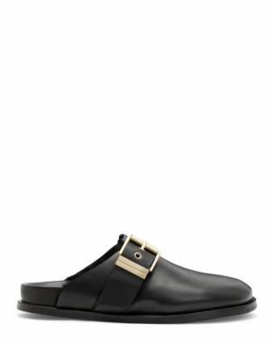 Shoes * | Women'S Venus Shearling Slip On Buckled Clogs Allsaints