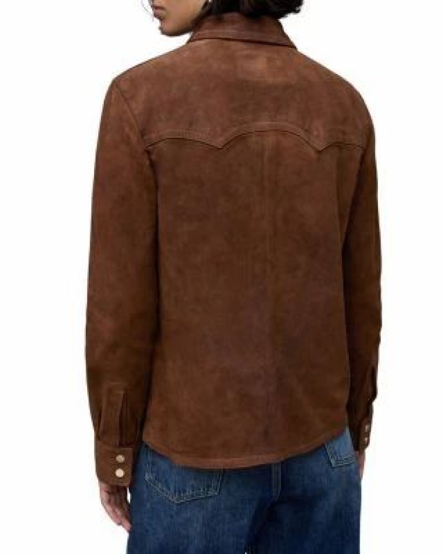 Women * | Ashwood Suede Shirt Allsaints Brown