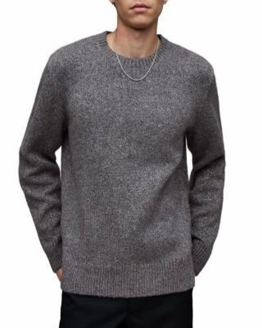 Men * | Nebula Relaxed Fit Crewneck Sweater Allsaints Gray