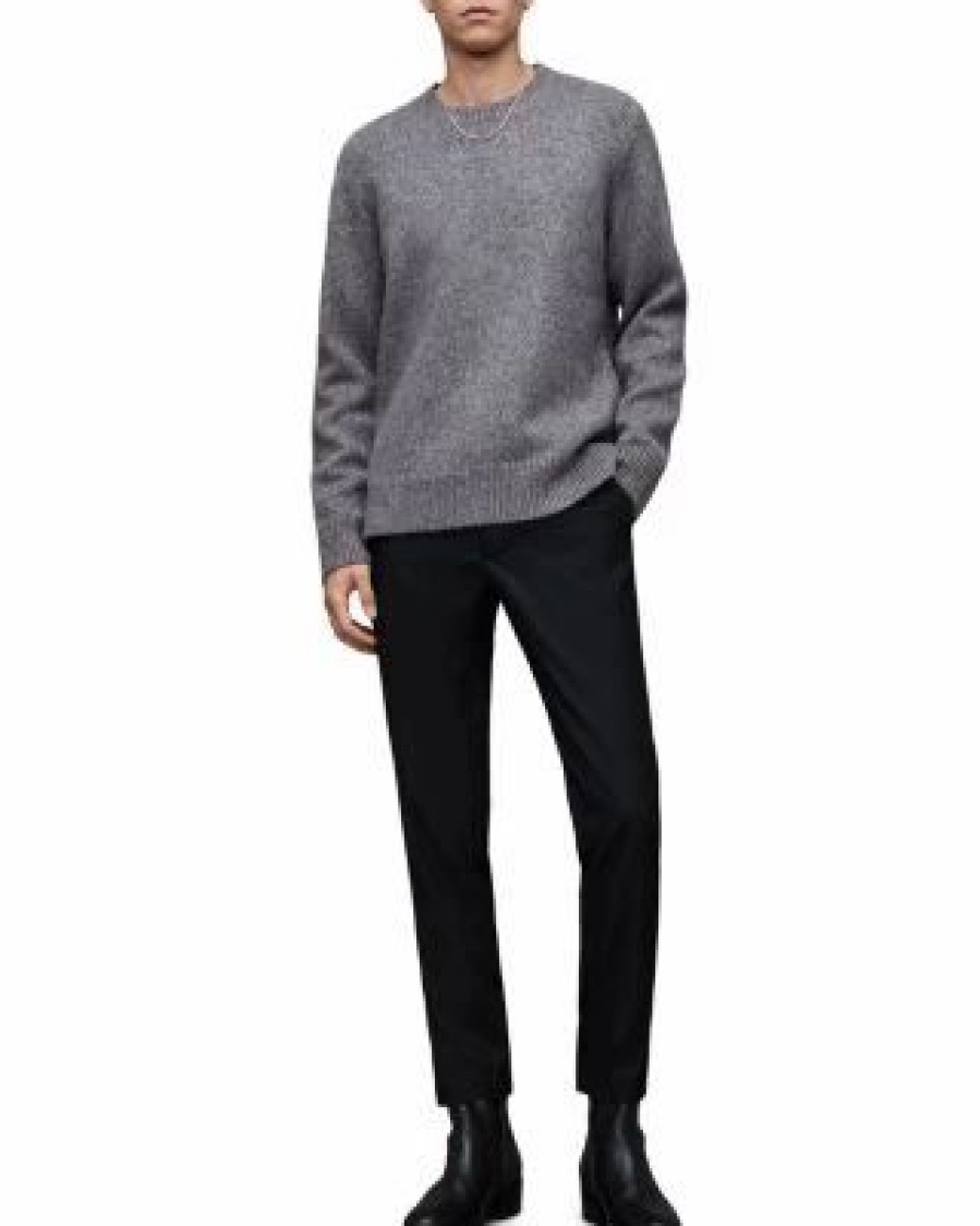 Men * | Nebula Relaxed Fit Crewneck Sweater Allsaints Gray