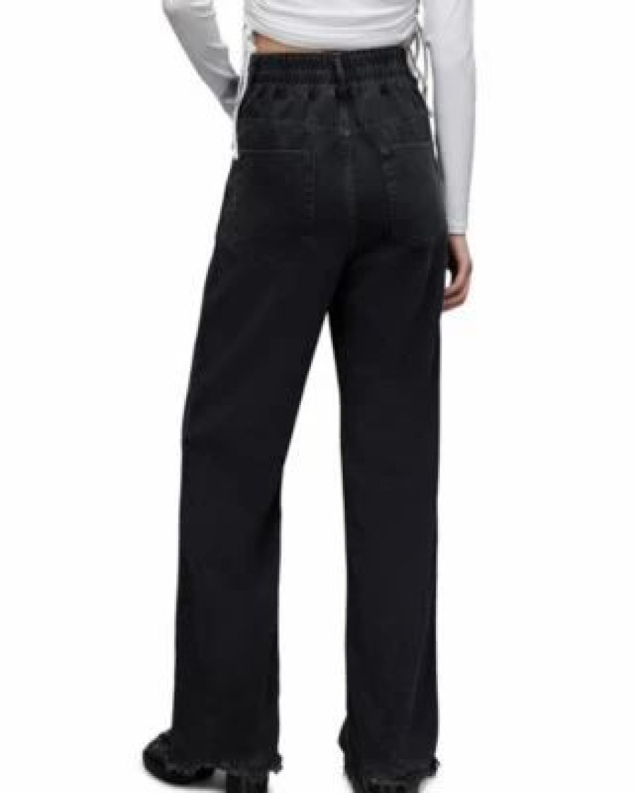 Women * | Hailey Wide Leg Jeans In Washed Allsaints Black