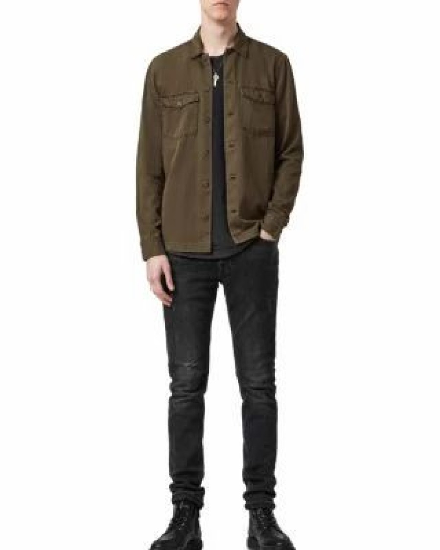 Men * | Spotter Cotton Camp Shirt Allsaints