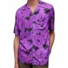 Men * | Kaza Relaxed Fit Printed Short Sleeve Camp Shirt Allsaints Purple