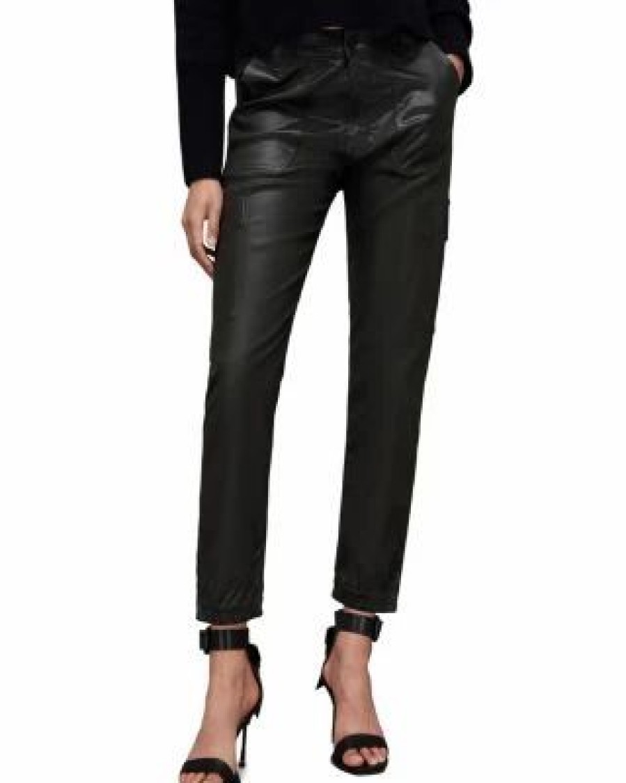 Women * | Nola Coated Ankle Pants Allsaints Green