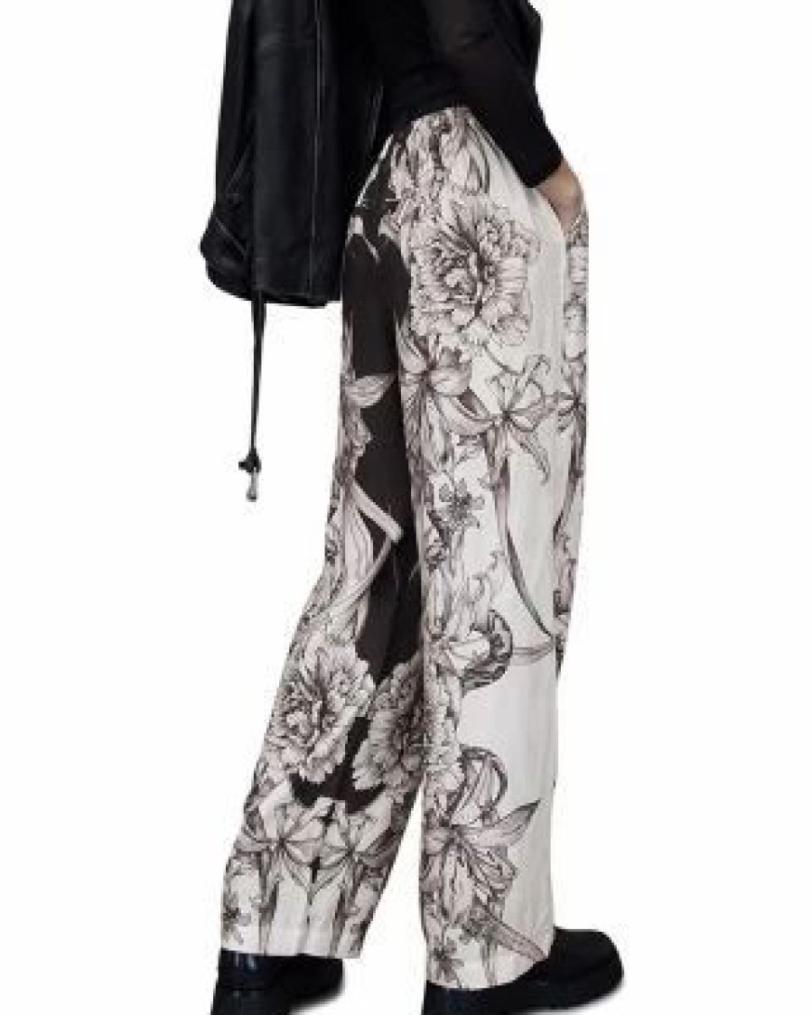 Women * | Tyler Pattie Drawstring Wide Leg Pants Allsaints White