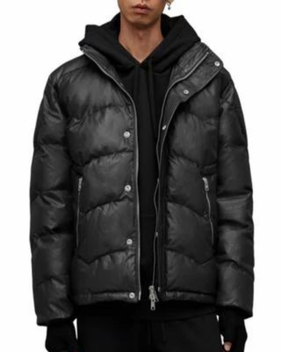 Men * | Altair Puffer Coat Allsaints Black