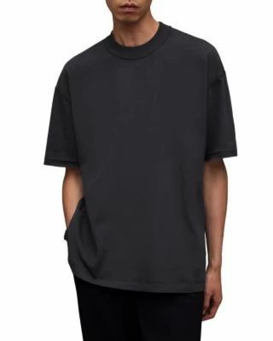 Men * | Creu Oversized Short Sleeve Tee Allsaints Black