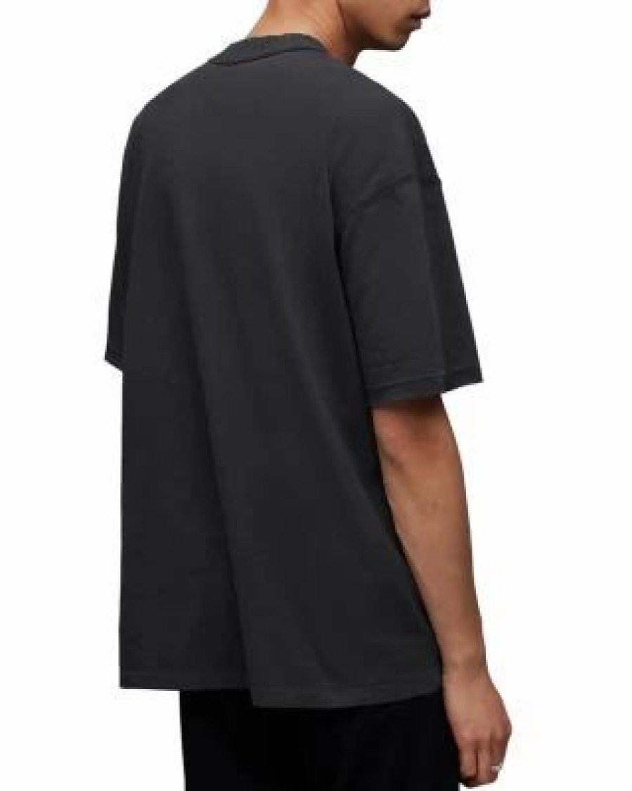 Men * | Creu Oversized Short Sleeve Tee Allsaints Black