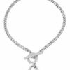 Accessory * | Heart Lock Charm Curb Chain Bracelet Allsaints Silver