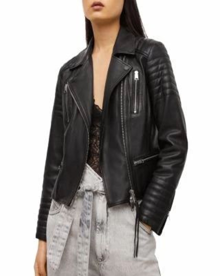 Women * | Leoni Biker Jacket Allsaints Black