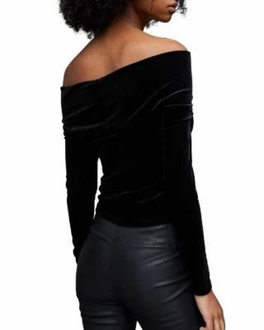 Women * | Delta Velvet Top Allsaints Black