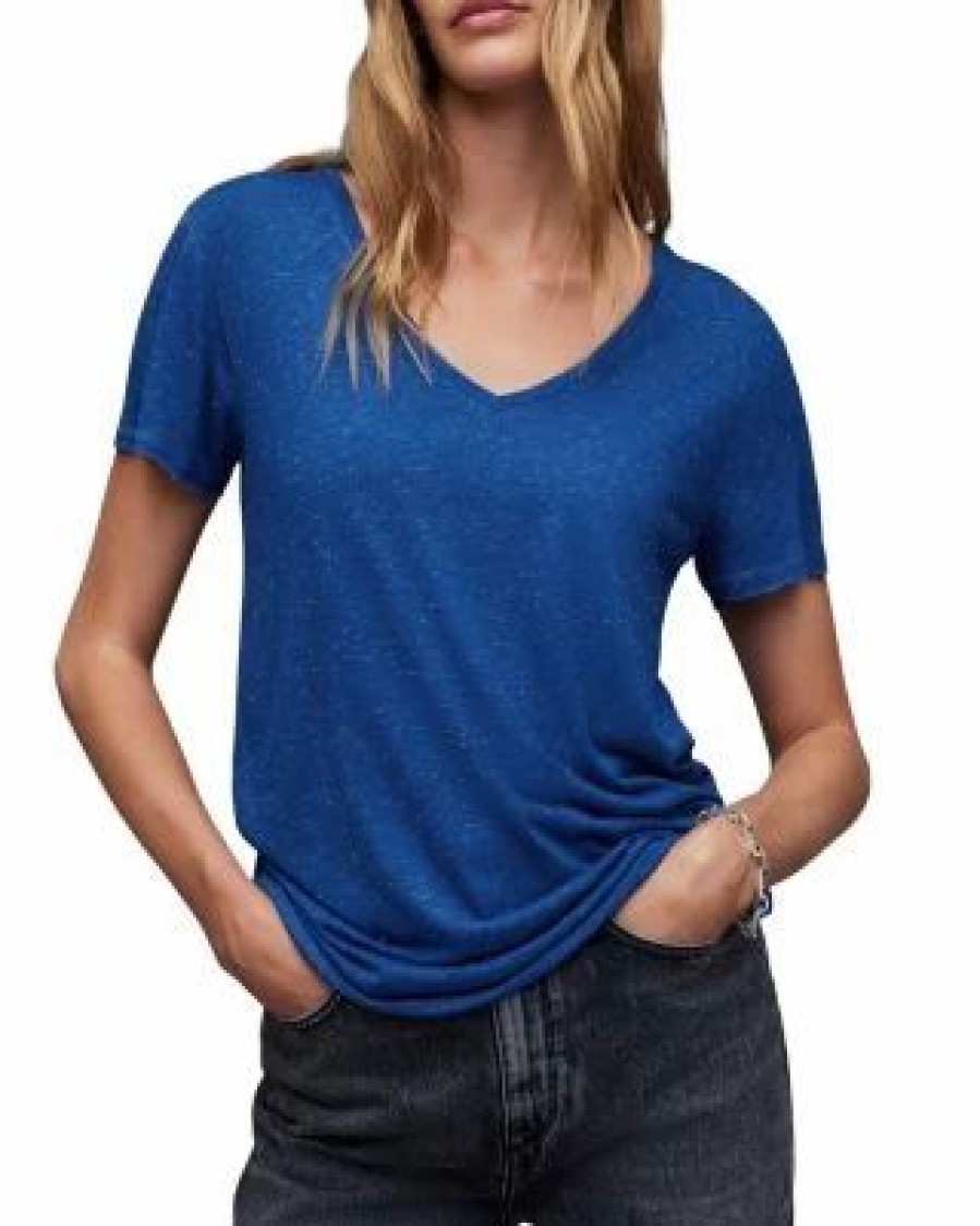 Women * | Emelyn Shimmer Tee Allsaints Blue