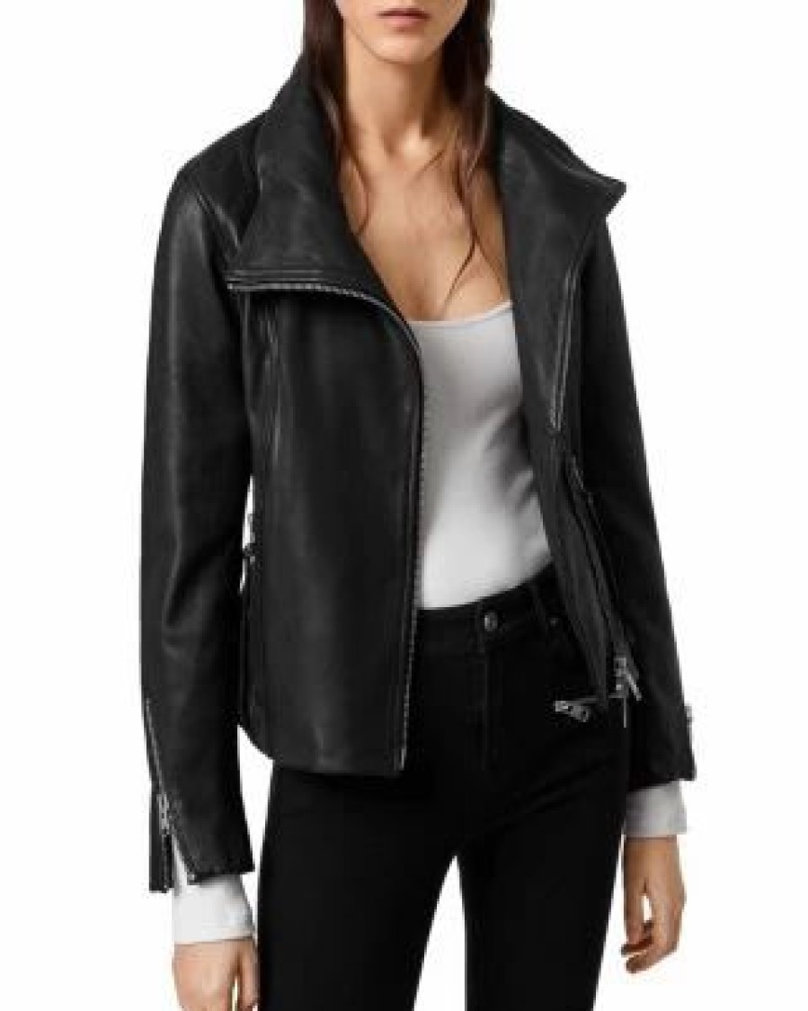 Women * | Ellis Biker Jacket Allsaints Black